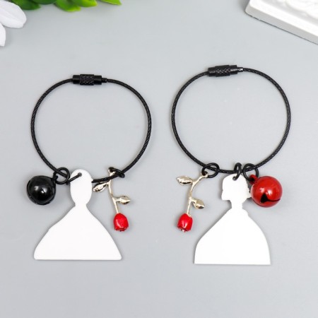 Acryl keychain on a cable with a bell "A couple of Lennons" Set 2 pcs-3