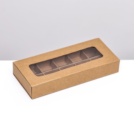 Folding box for 10 sweets, craft, 9.8 x 22 x 3.5 cm-1
