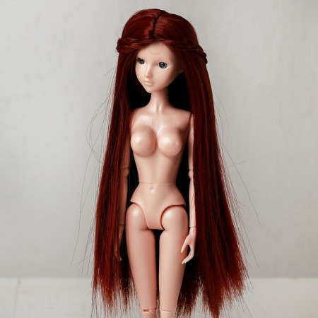 Hair for dolls "straight with pigtails" size is small, color 350-1