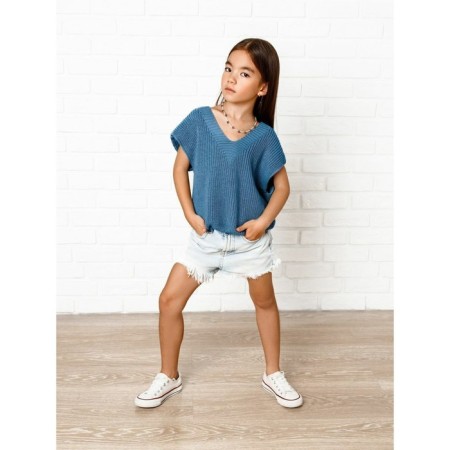 Vest for girls, height 140 cm, blue color-2