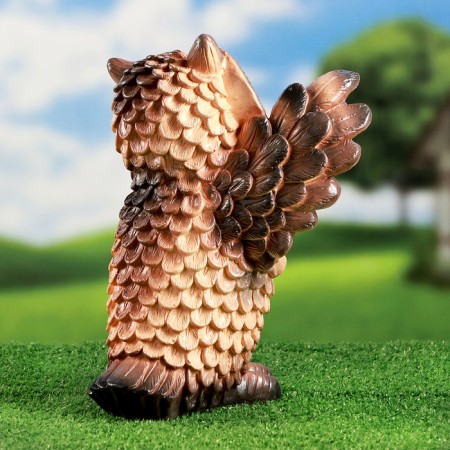 Garden figure "Friendly owl" natural, 30cm-2