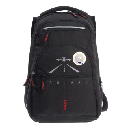 Youth backpack 43 x 31 x 20 cm, Grizzly, ergonomic back, laptop department, black-2