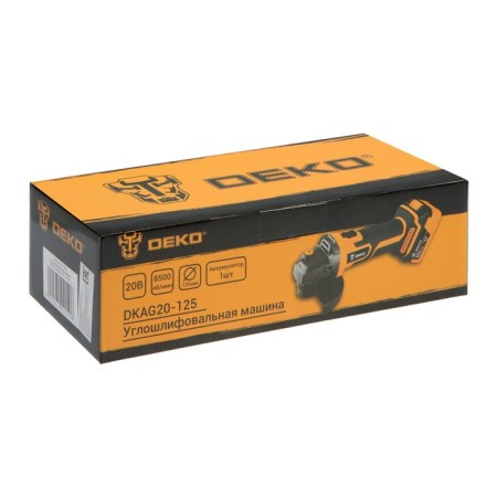 Battery angular grinder DEKO DKAG20-125, 20 V, 2 Ah, Li-Ion, D = 125x22.2 mm-10