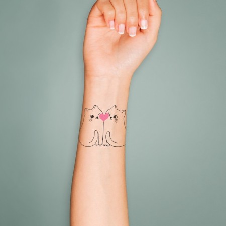 Tattoo on the body Black "cats" 6x6 cm-2