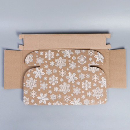 Box the national team "Snowflakes", brown, 27 x 21 x 9 cm, New Year-6