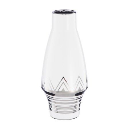 Decorative vase "Geometry", 11 × 11 × 25 cm, white color with silver-2