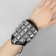 Bracelet Skin "Cuff" with square spikes, black-silver color