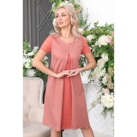 Female dress, size 44, peach color-6