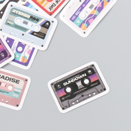 Stickers for creativity "Audio cassette" set 45 pcs 4.4x4.4x1.1 cm-1