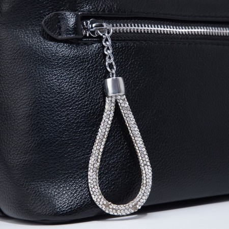Bag Cross-Bodi with a zipper, black color-3