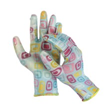 Nylon gloves, with nitrilum semi -nitrous, size 9, color mix, Greengo