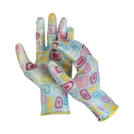 Nylon gloves, with nitrilum semi -nitrous, size 9, color mix, Greengo