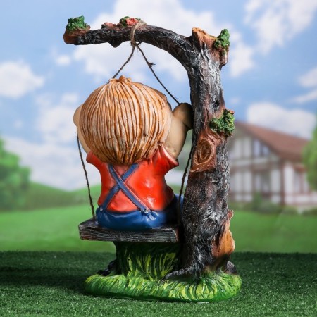 Garden figure "Boy on a swing" 44cm-2