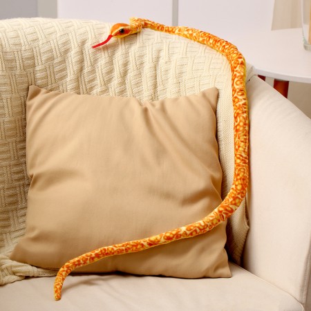 Soft toy "Snake", 30 cm, orange color, yellow-4