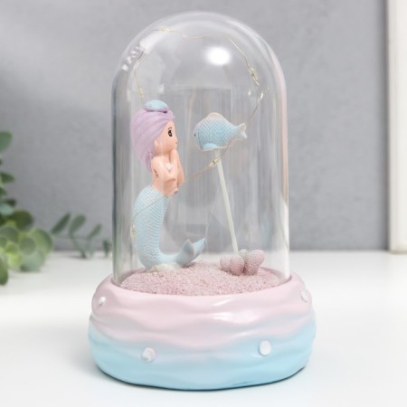 Souvenir Polystone Light "Little Mermaid with Pisces" in a mix 16.5x10x10 cm-5