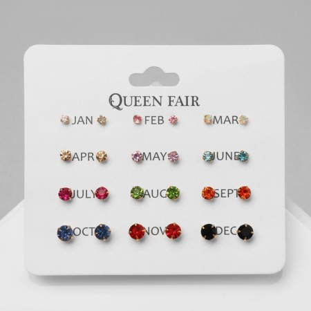 Pusets 12 pairs "Fantasy" are small d = 3-6 mm, colored in gold