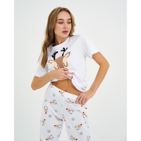 Women's pajamas (T-shirt and trousers) KAFTAN "Deers" R.40-42-2