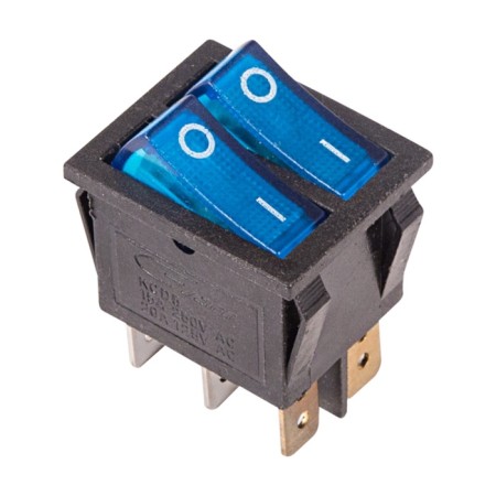 Klavima switch 250V 15A (6C) On -OFF Blue with double backlight (RWB-511, SC-797) Rexant