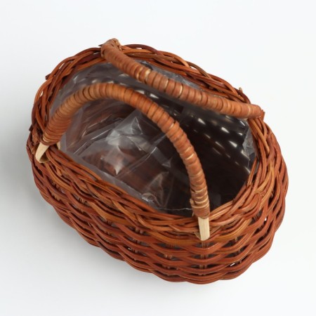 Wicker basket, 17 x 11 x 13.5/25.5 cm, rattan-3