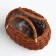 Wicker basket, 17 x 11 x 13.5/25.5 cm, rattan