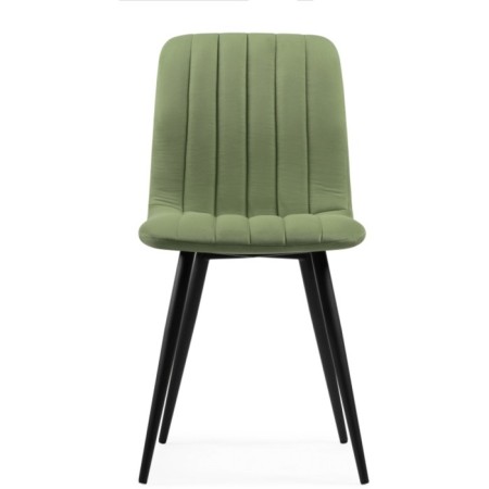 Stool on a metal frame Dani metal/velor, black/green 43x48x85 cm-1
