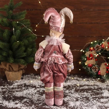 New Year's Jester "in a brilliant suit" moves, 48x16 cm, pink-2