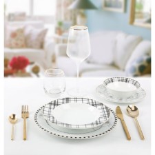Arya Home Elegant Mandala, 24 objects, white color, white
