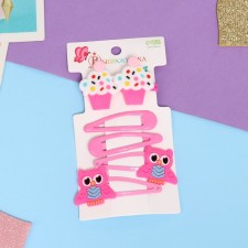 Shirley hair set (2 elastic bands 5 cm, 4 invisible 5.5 cm) cake, pink