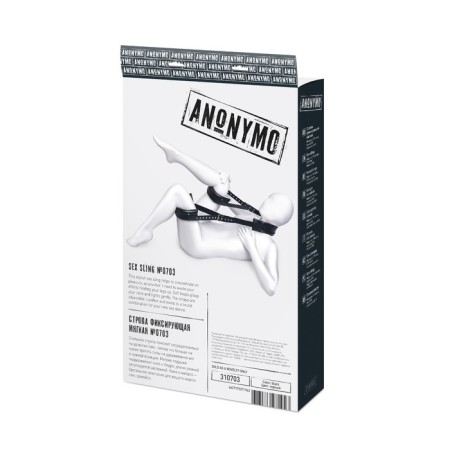 Fixing sling Anonymo, PU Skin, 145 cm, black color-6