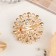 Brooch "Pearl Flower" plumeria, white color in gold