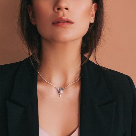 The necklace "Pearl Bant", echoing with oxidation, 45 cm-1