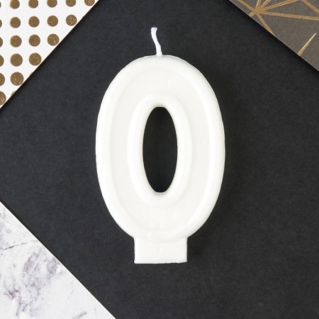 A candle for a cake, a number with color application 0 "Happy Birthday".