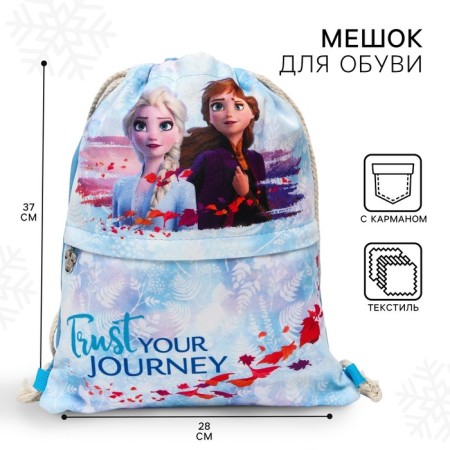 A bag for shoes with a pocket, 28x37 cm, cold heart-1