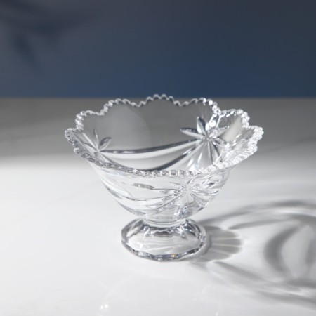 Crystal salad bowl on the leg Ribbon, D = 13.5 cm-1