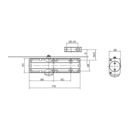 Доводчик дверной БУЛАТ PROFI ДД 802/3 А-S, 40-90 кг, морозостойкий, серебро-2