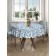 The tablecloth “Blue pattern on a white background”, round, Saten, d = 150 cm