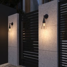 Sadovo-park lamp with a glass ceiling Elektrostandard, Vesto, 204x154x413 mm, E27, Black Color Black