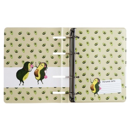 Notebook on rings, 80 sheets in the "Avocado. Love" line, cardboard cover, matte lamination Soft Touch, foil embossing, shift block 70 g/m2-3