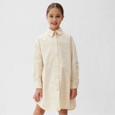 Brush dress for Minaku girl, beige color, height 134 cm