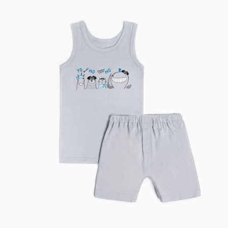 Set for a boy (T -shirt, panties), gray color/yohoho, height 98 cm
