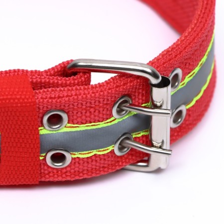 Four -layer reflective collar with a swivel 65 x 4 cm, red-2