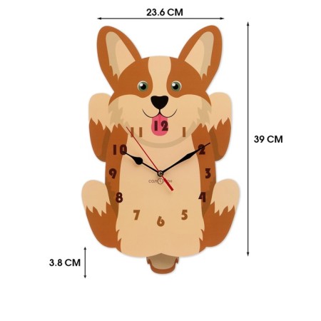 Watch Wall children's "Corgi", silent, with a pendulum, 24 x 39 cm, aa-1