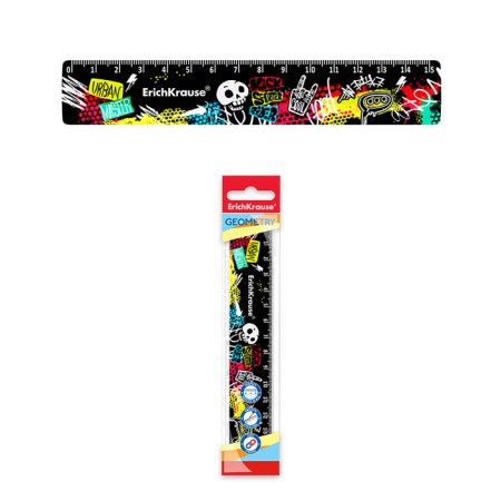Line 15 cm Erichkrause "Scooter Master", plastic, opaque, with a pattern, euro suspension