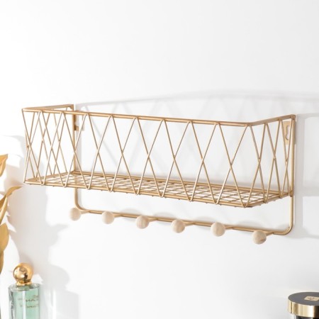 Decorative metal hooks "Network" gold 15.5x12x35 cm