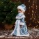Snow Maiden "In a fur coat with a wad pattern" 34 cm, blue