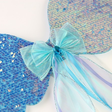 Carnival set "Angel" 2 items: skirt, wings, blue color-4