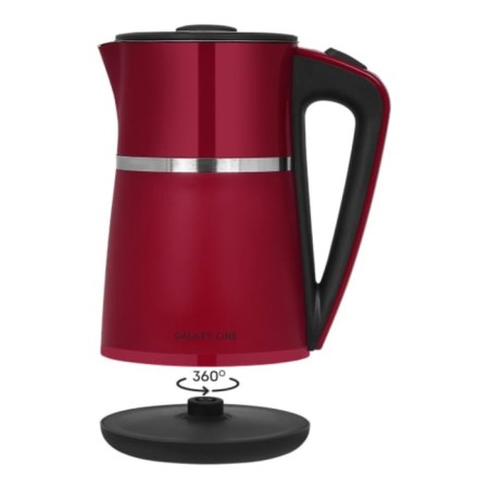 Electric kettle Galaxy Line GL 0339, stainless steel/plastic, 1.7 l, 2200 watts, red-1