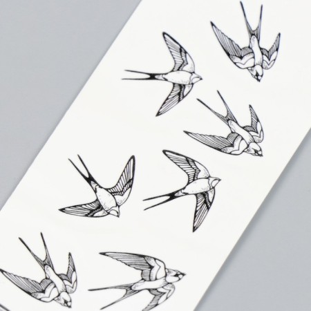 Tattoo on the body black "swallows" 20.8x4.7 cm-2