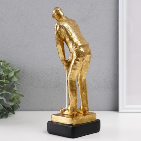 Souvenir Polystone "Golphist" gold 9.5x8.5x27 cm-2