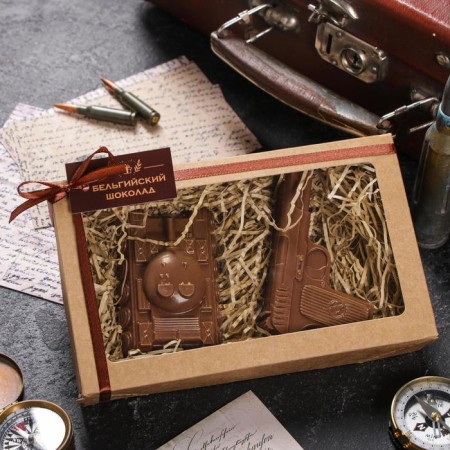 Belgian chocolate, 2 in 1 “tank + gun”, 160 g